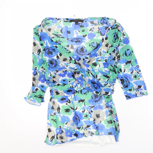Coast Women's Multicoloured Floral Wrap Blouse, Size 12
