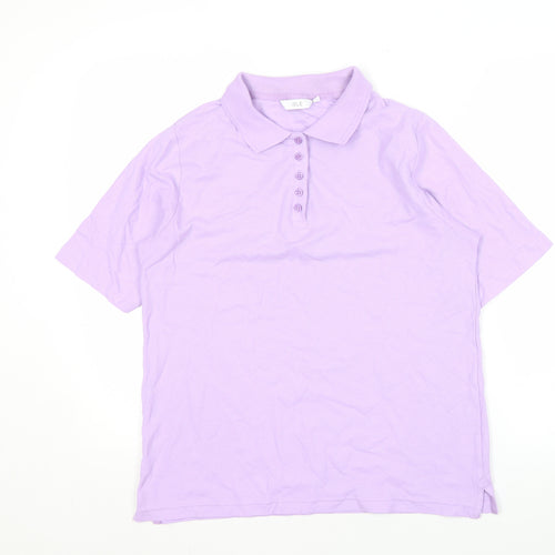 ISLE Women's Purple Polo Shirt M Short Sleeve