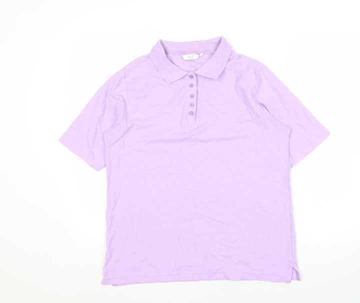 ISLE Women's Purple Polo Shirt M Short Sleeve