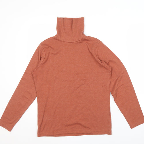 ISLE Women's Brown Roll Neck Long Sleeve Top, Size S