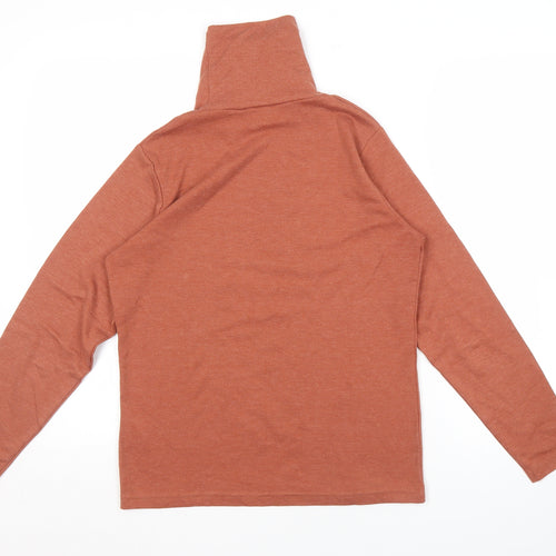 ISLE Women's Brown Roll Neck Long Sleeve Top, Size S