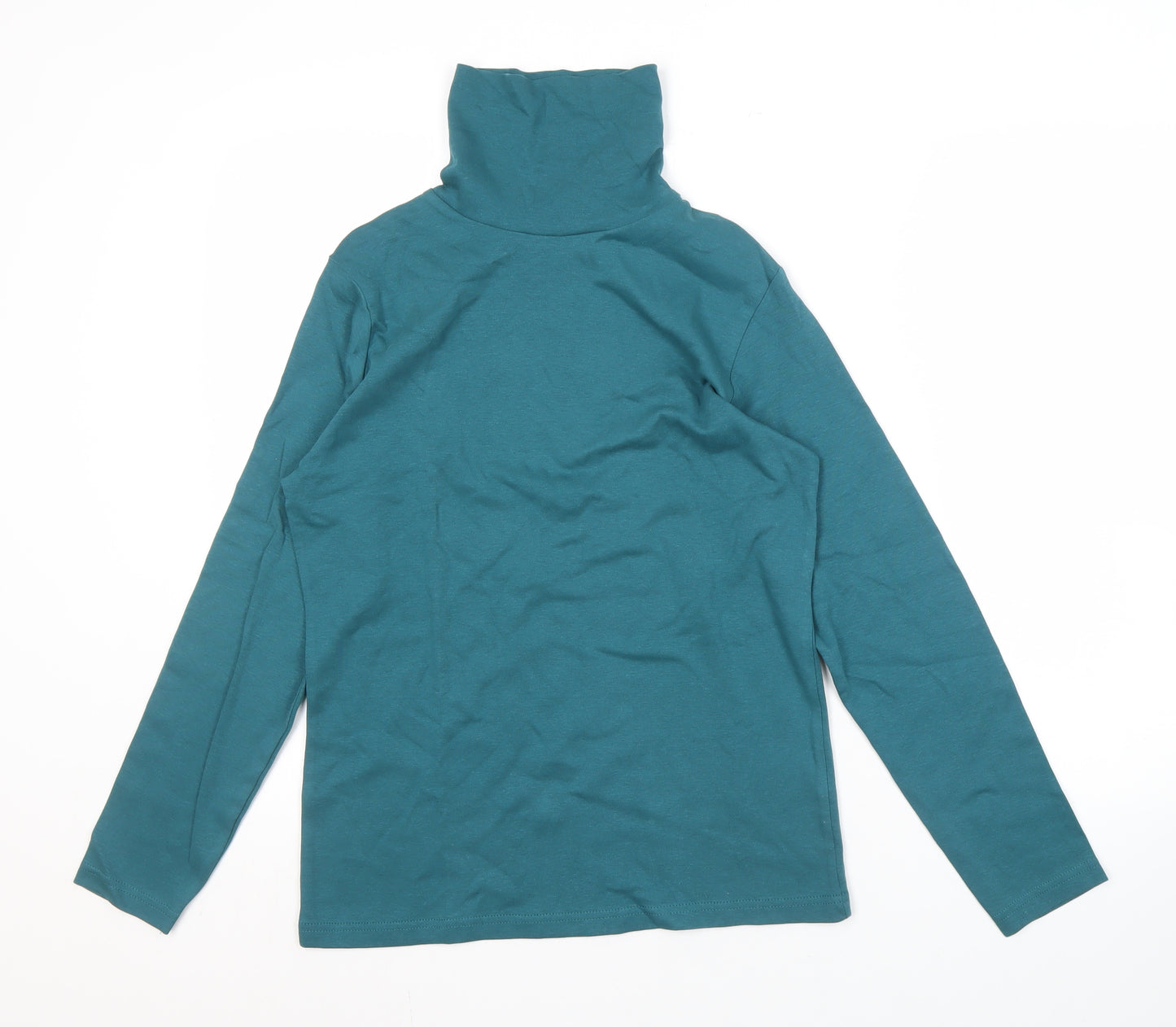 ISLE Women's Green High Neck Long Sleeve Top, Size 10-12