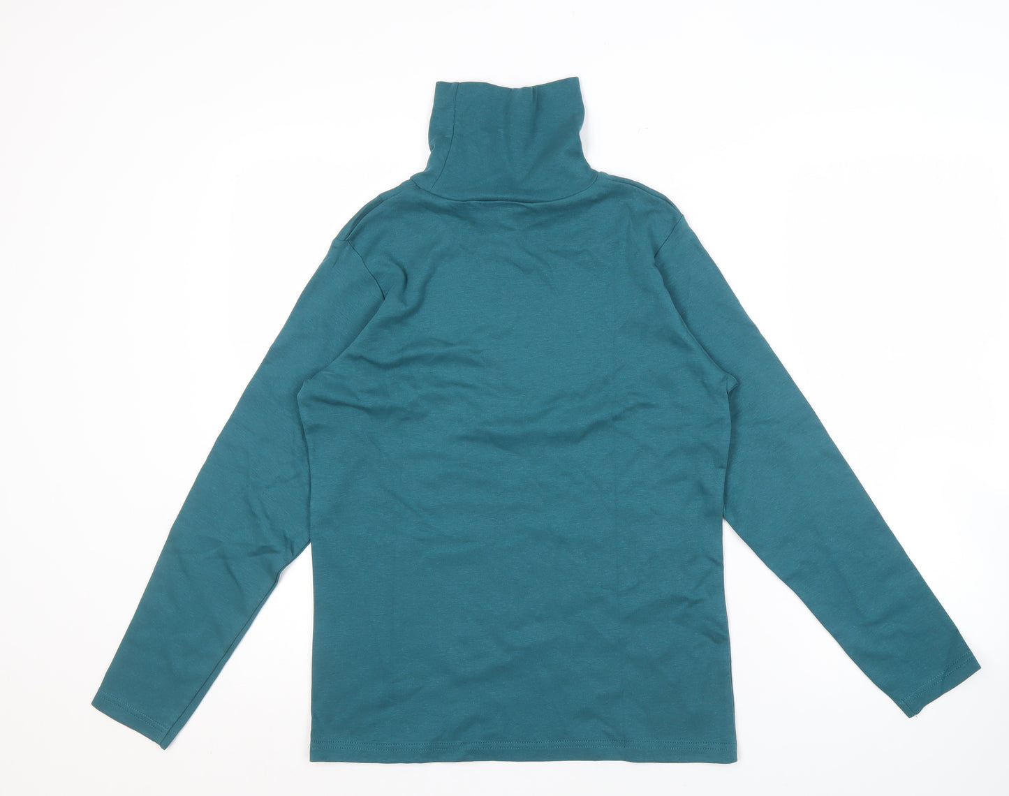 ISLE Women's Green High Neck Long Sleeve Top, Size 10-12