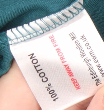 ISLE Women's Green High Neck Long Sleeve Top, Size 10-12