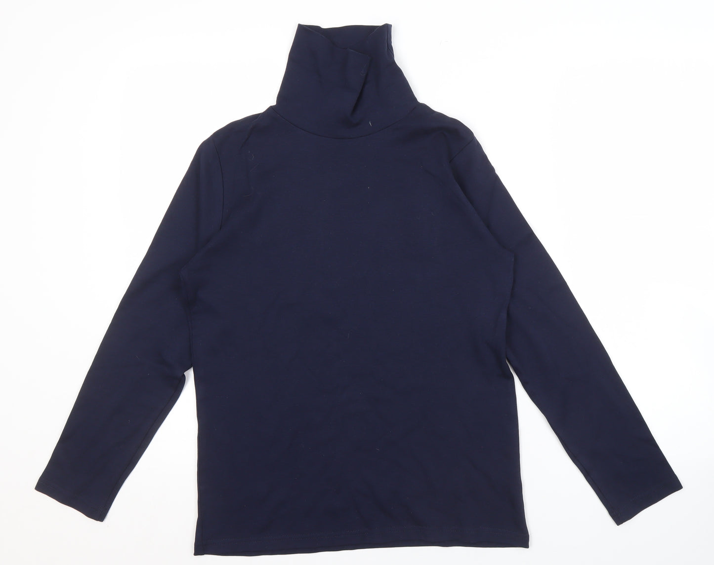 ISLE ESSENTIALS Women's Blue Roll Neck Top - Size 10