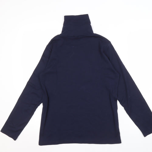ISLE ESSENTIALS Women's Blue Roll Neck Top - Size 10
