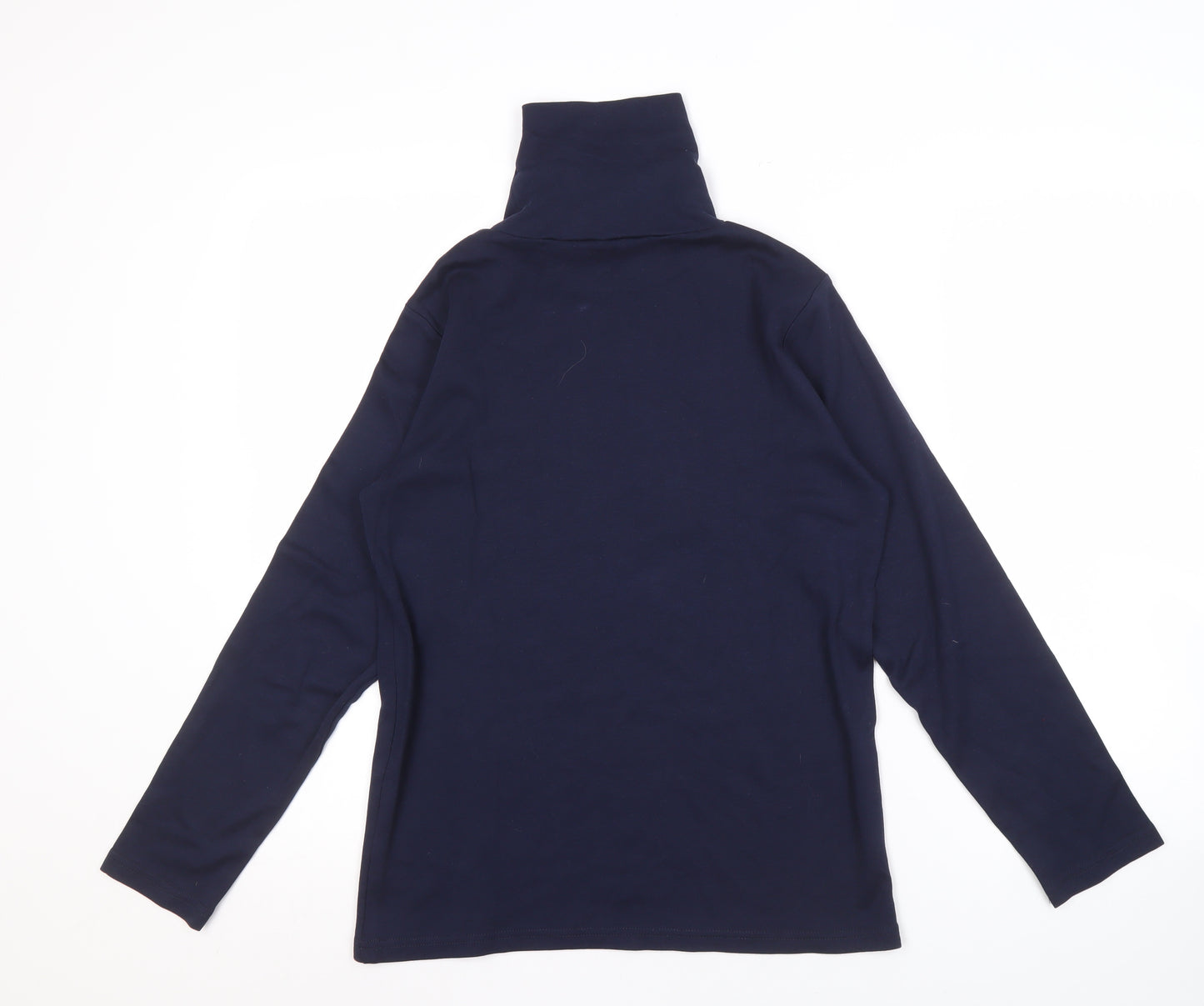 ISLE ESSENTIALS Women's Blue Roll Neck Top - Size 10
