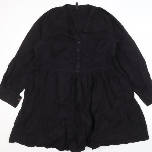 Y.A.S Women's Black V-Neck Dress, Size M, Casual