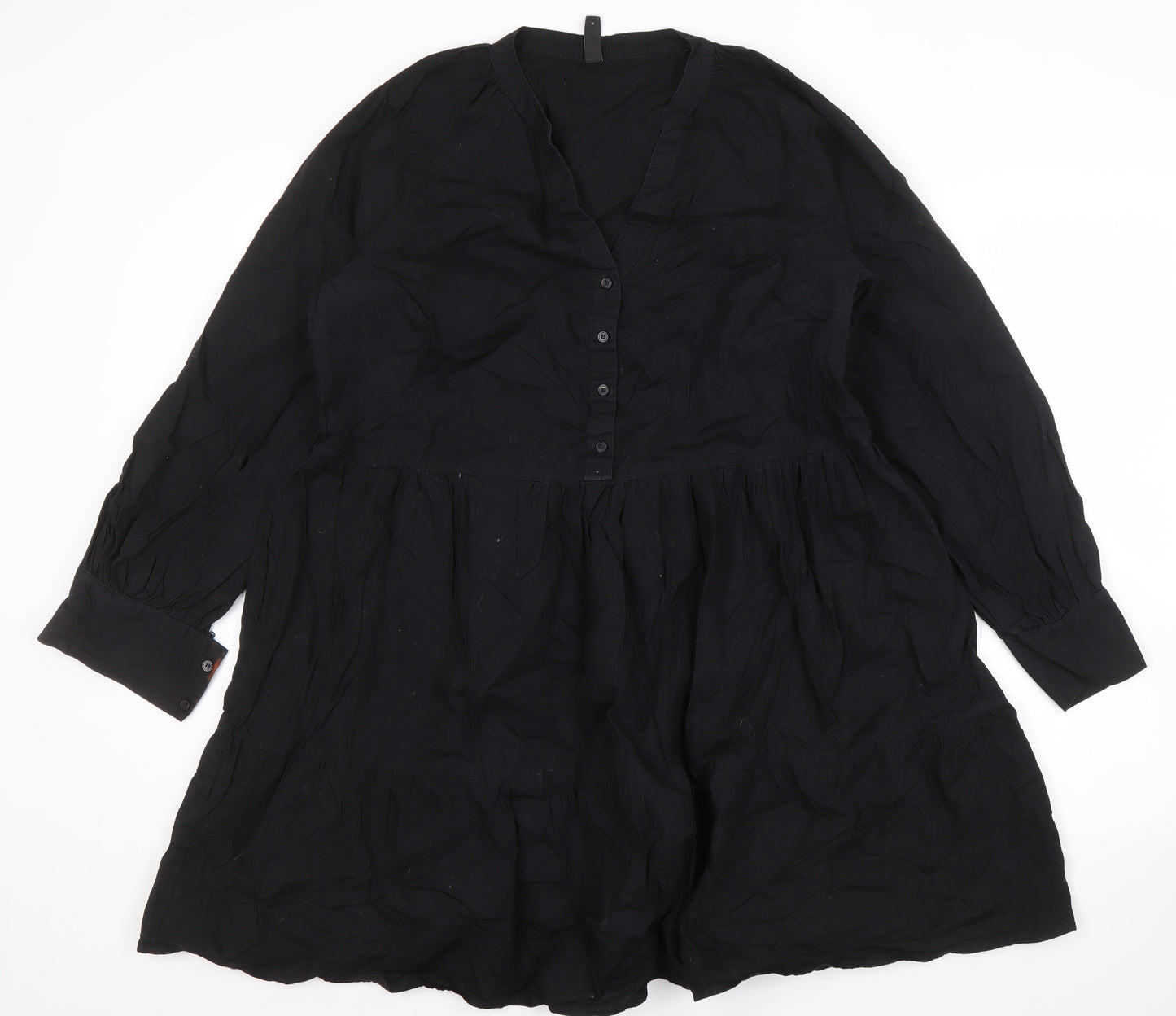 Y.A.S Women's Black V-Neck Dress, Size M, Casual