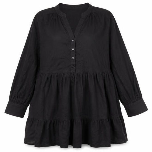 Y.A.S Women's Black V-Neck Dress, Size M, Casual