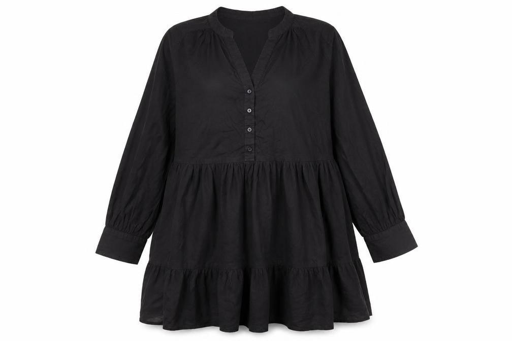 Y.A.S Women's Black V-Neck Dress, Size M, Casual