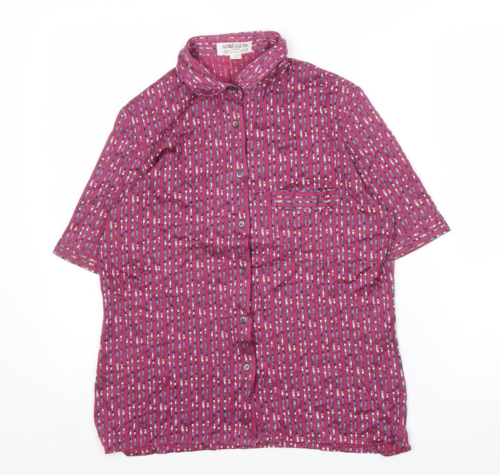 Jaeger Women's Multicoloured Button-Up Shirt Size 10