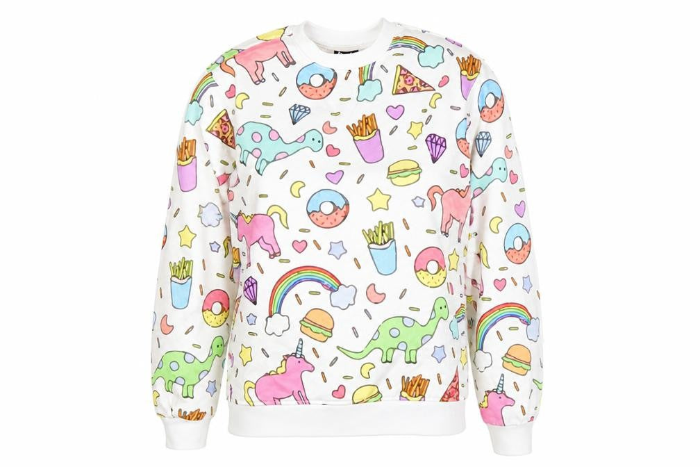 Front view of Minga London Women's Multicoloured Pullover Sweatshirt, size M
