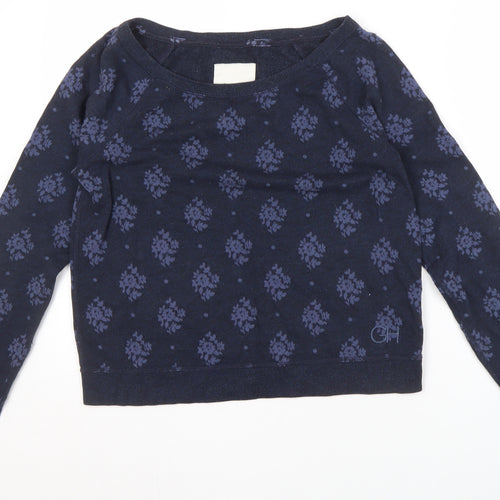 Gilly Hicks Women's Blue Floral Pullover Sweatshirt M