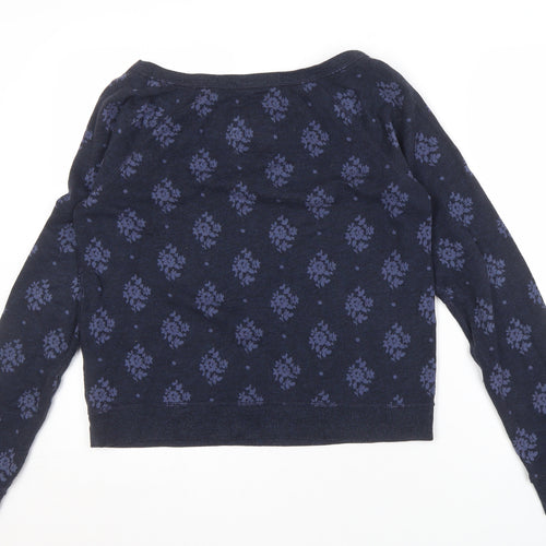 Gilly Hicks Women's Blue Floral Pullover Sweatshirt M