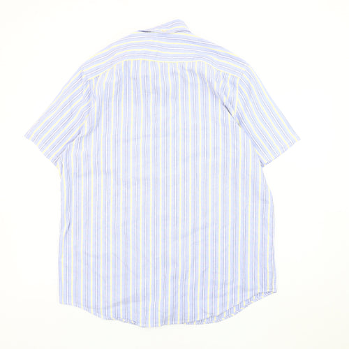 Next Men's Multicoloured Striped Oxford Shirt Large