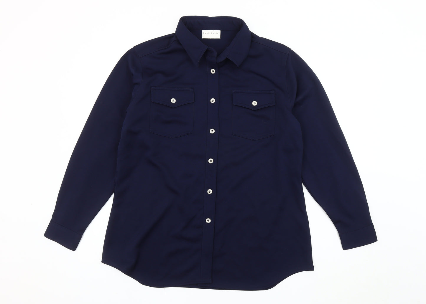 Best Basics Women's Blue Button-Up Shirt Size 18