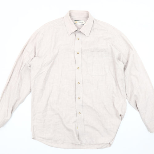 Marks & Spencer Men's Beige Long Sleeve Shirt