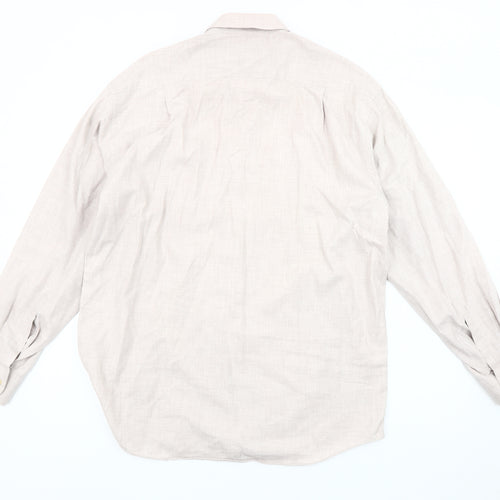 Marks & Spencer Men's Beige Long Sleeve Shirt