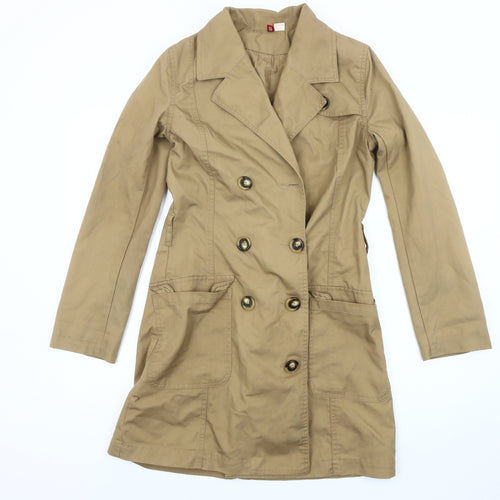 H&M Women's Beige Long Trench Coat Size 8 Regular