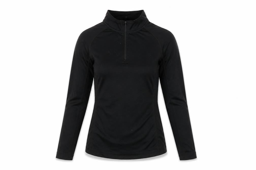 Front view of Karrimor Black Women's Henley Sweatshirt, size 8, Slim Fit