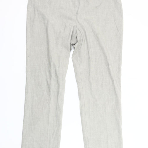 Marks and Spencer Women's Grey Trousers Size 16, Belted