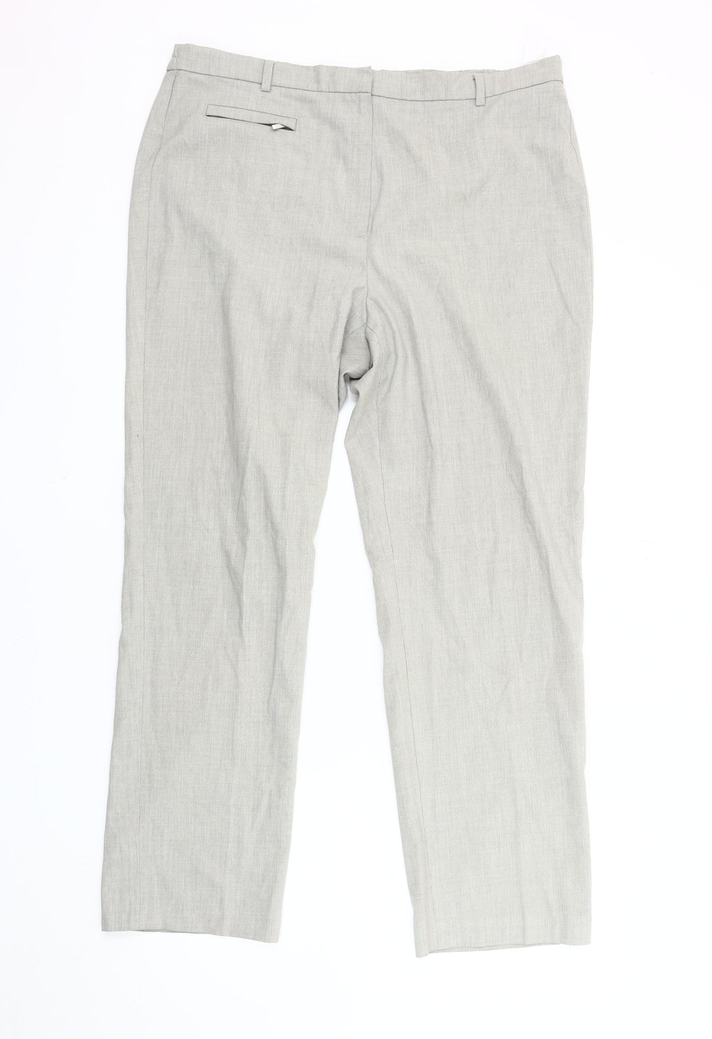 Marks and Spencer Women's Grey Trousers Size 16, Belted