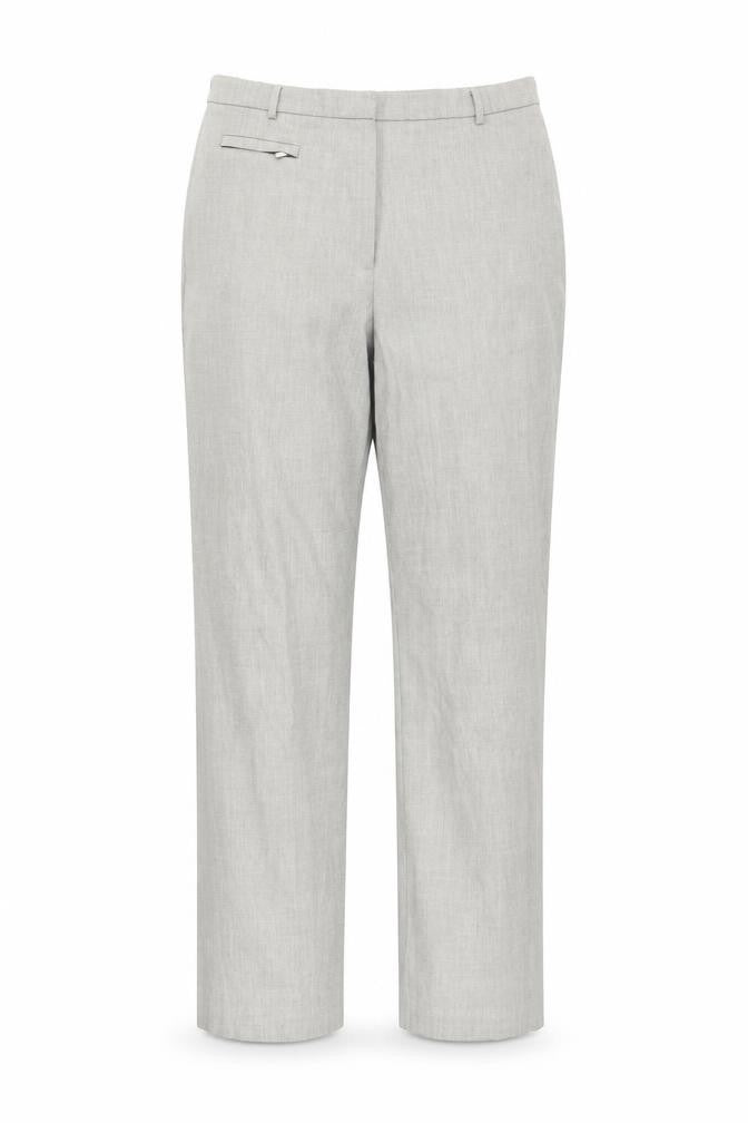 Front view of Marks & Spencer Women's Grey Trousers, size 16, Belted
