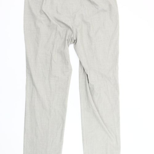 Marks and Spencer Women's Grey Trousers Size 16, Belted