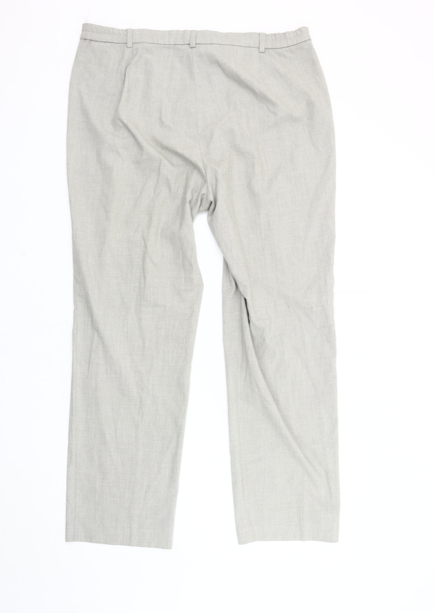 Marks and Spencer Women's Grey Trousers Size 16, Belted