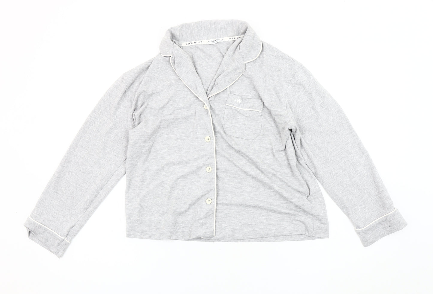 Jack Wills Women's Grey Pyjama Shirt Size 8