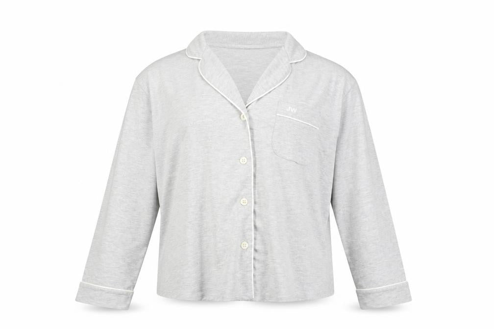 Front view of Jack Wills Women's Grey Pyjama Shirt, size 8