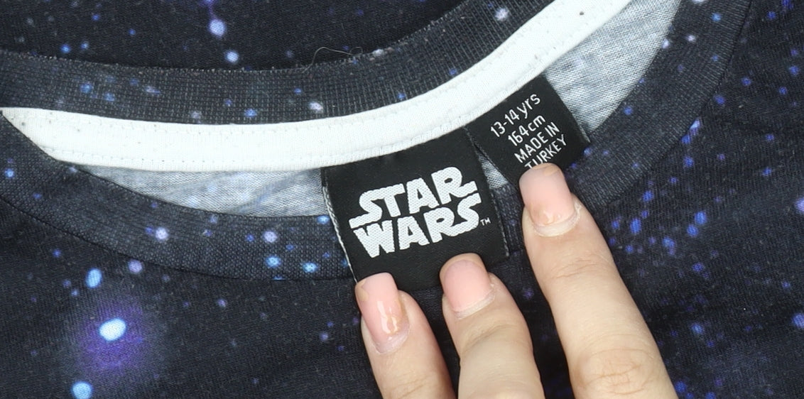 Star Wars Boys Black Space Graphic T-Shirt 13-14 Years