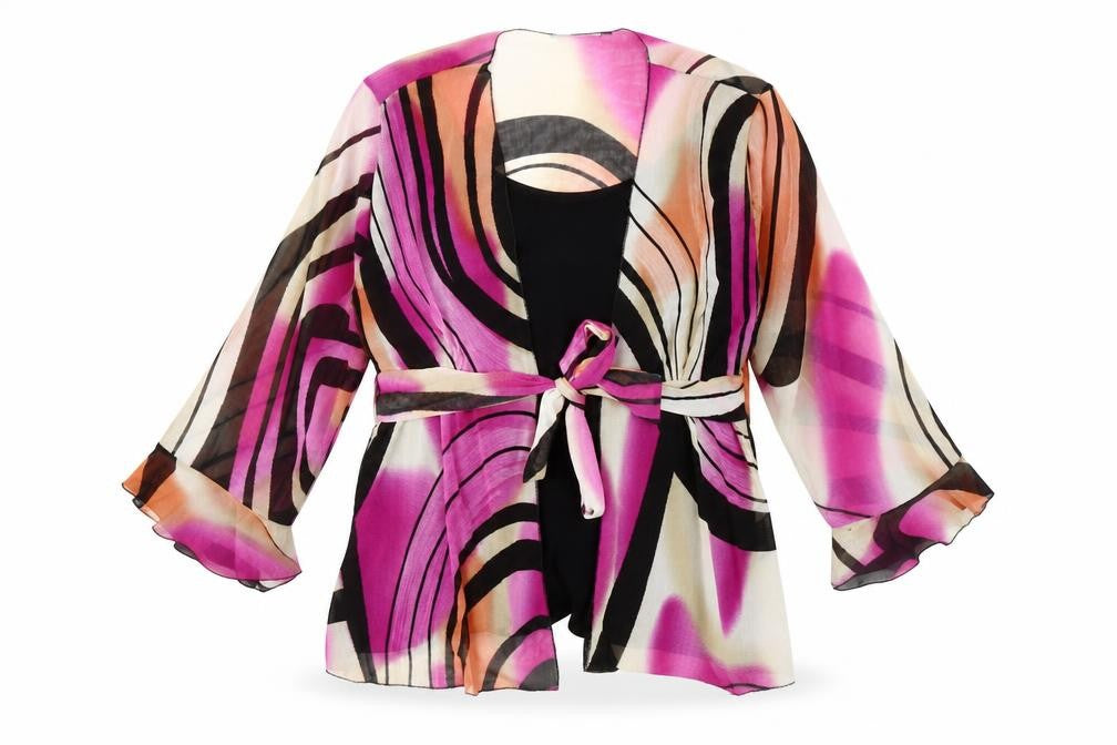 Front view of Bassini Women's Multicoloured Kimono Blouse - XL