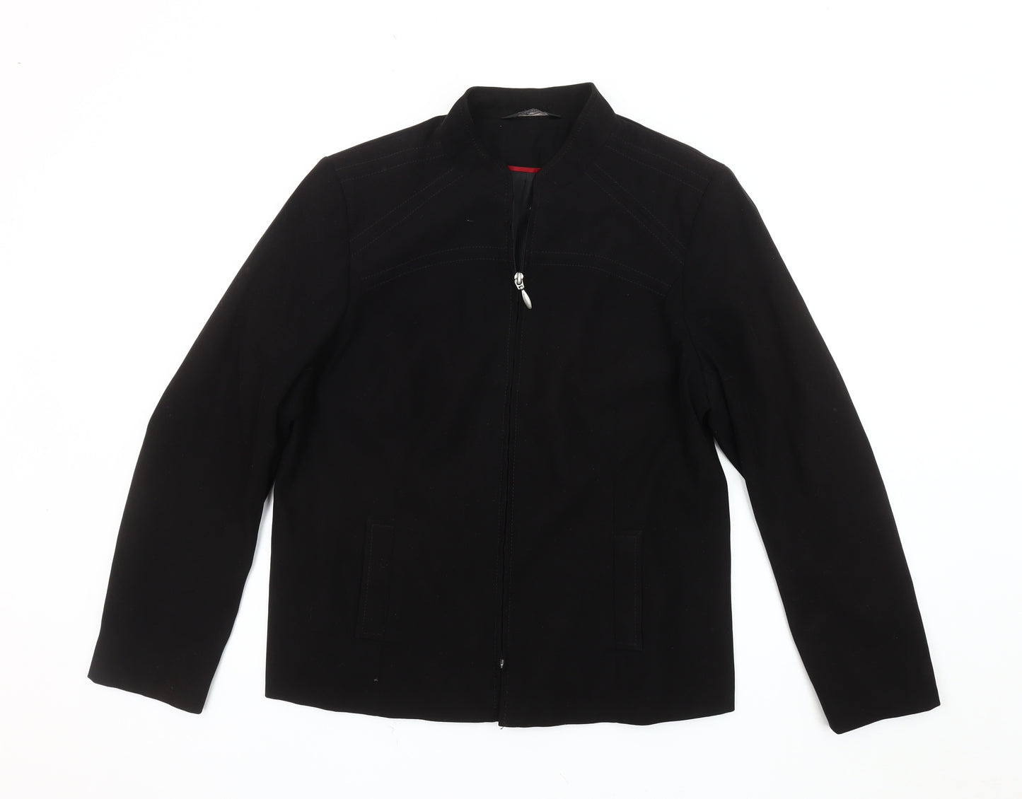 BM Women's Black Jacket Size 16 Full Zip Casual