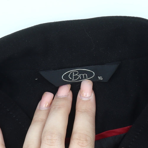 BM Women's Black Jacket Size 16 Full Zip Casual