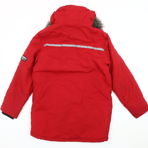 Next Boys Red Parka Coat, 12 Years, Winter Warm Hooded