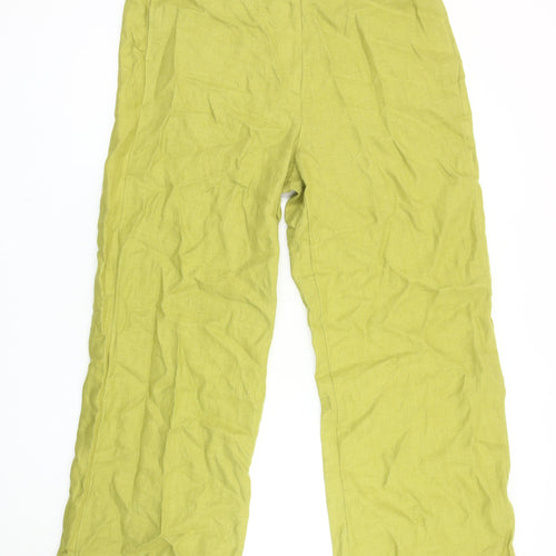 Autograph Women's Green Wide-Leg Linen Trousers