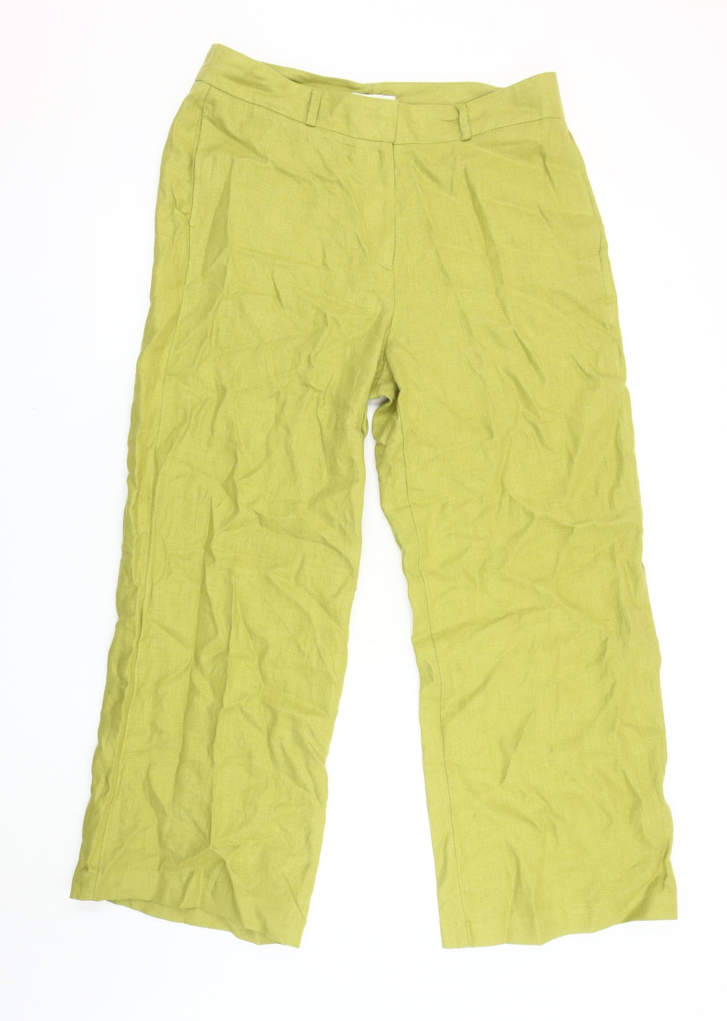 Autograph Women's Green Wide-Leg Linen Trousers