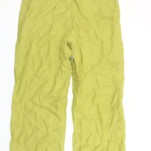 Autograph Women's Green Wide-Leg Linen Trousers