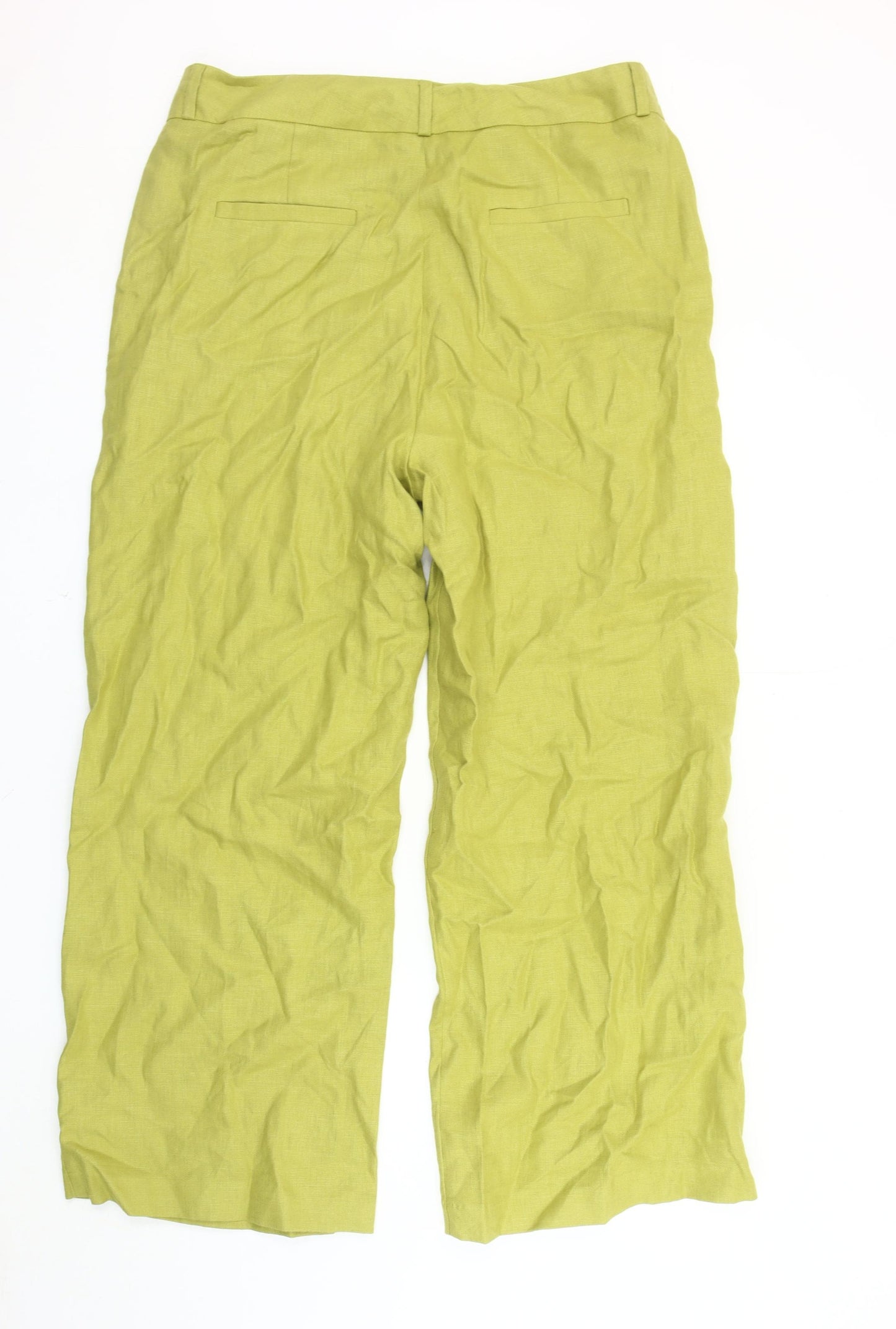Autograph Women's Green Wide-Leg Linen Trousers