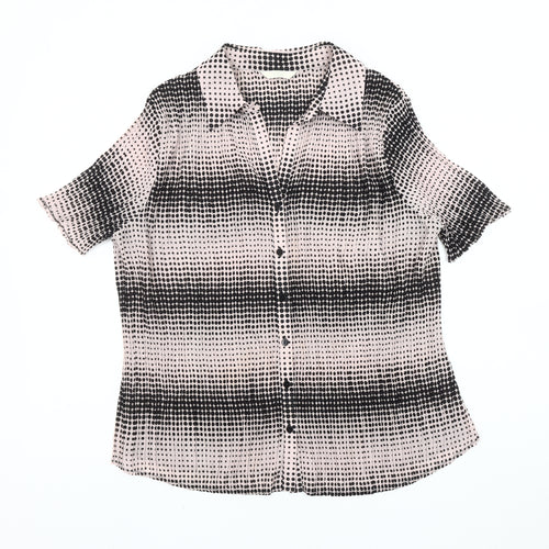 Marks and Spencer Women's Black Polka Dot Shirt Size 18