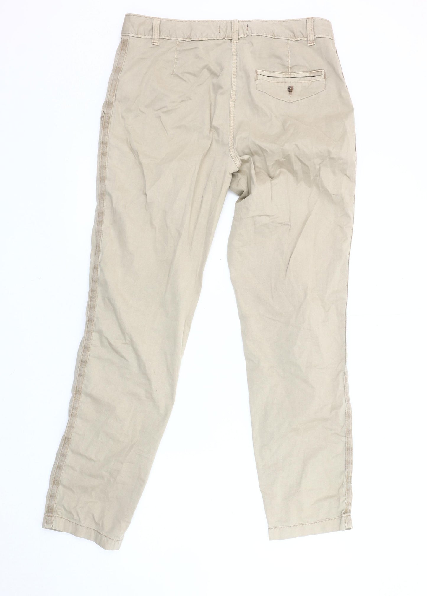 Marks and Spencer Women's Beige Chino Trousers Size 12