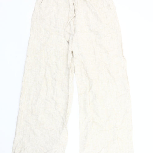 Marks and Spencer Women's Beige Wide-Leg Trousers