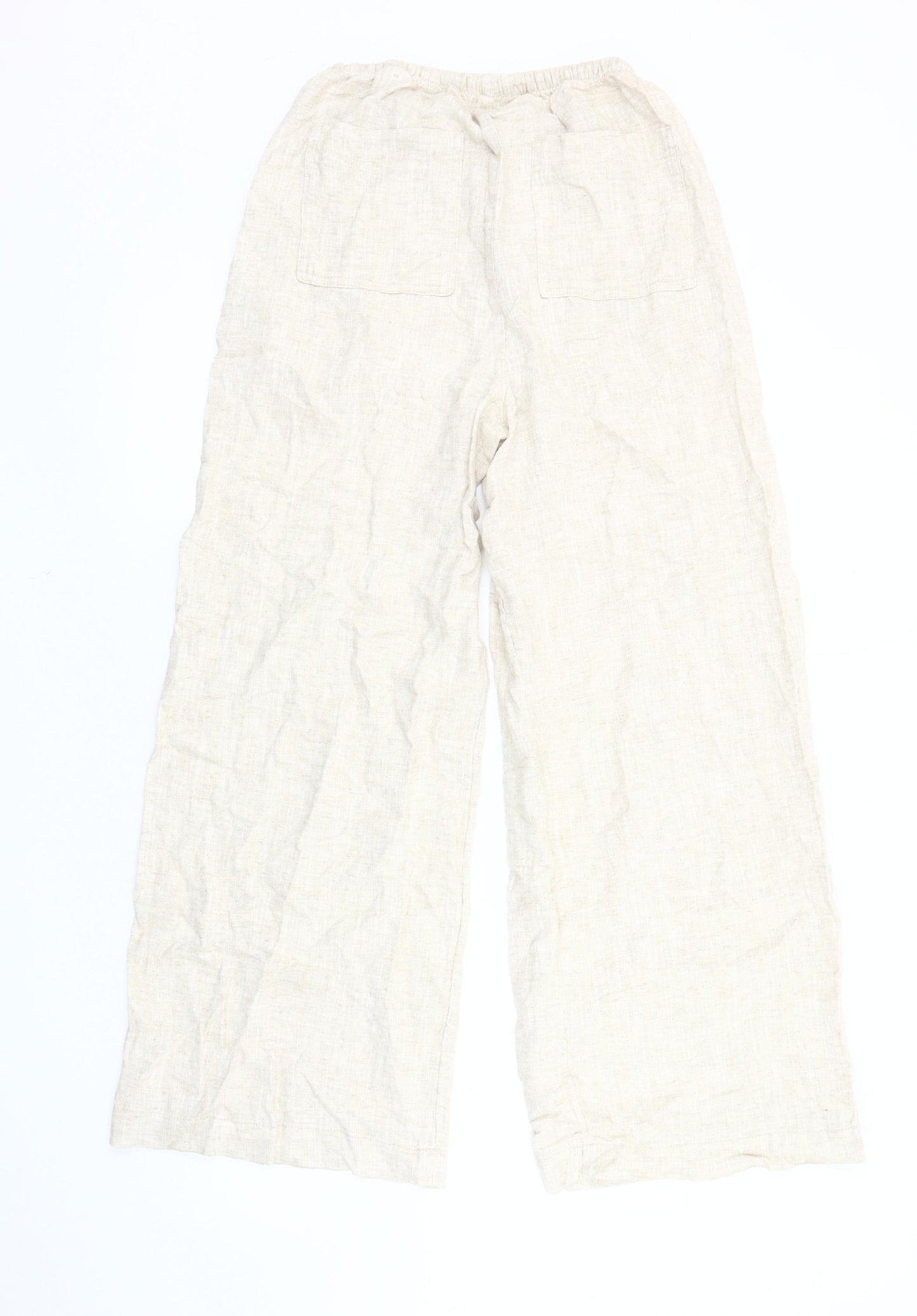 Marks and Spencer Women's Beige Wide-Leg Trousers