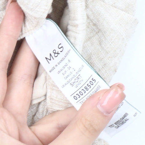 Marks and Spencer Women's Beige Wide-Leg Trousers