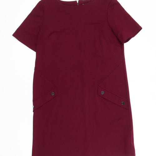 Wallis Women's Red Shift Dress, Size 12, Knee Length