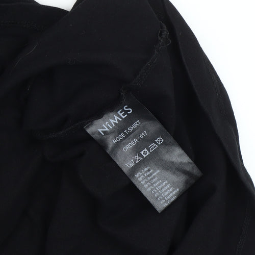 Nîmes Men's Black Rose Graphic T-Shirt