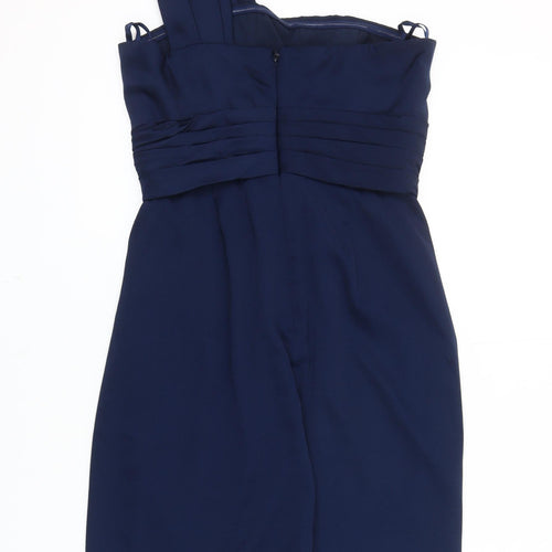 BCBGMAXAZRIA Women's Blue One Shoulder Dress, Size 10, Party Style