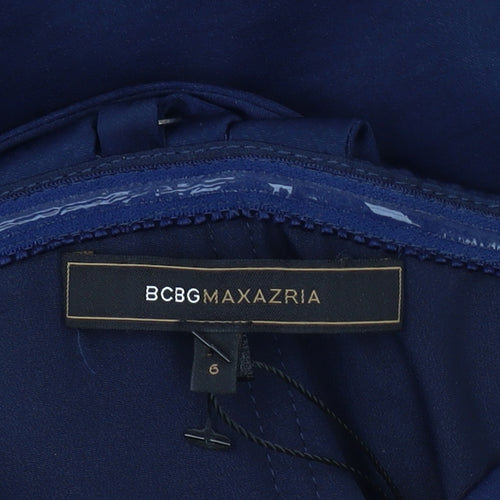 BCBGMAXAZRIA Women's Blue One Shoulder Dress, Size 10, Party Style